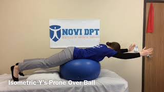 Isometric Y’s Prone Over Ball